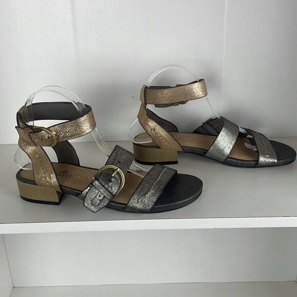 Naked Feet Zeke Women's Sandals Pewter Gold 8.5 - Picture 2 of 10